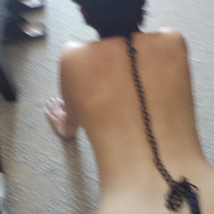 White wife collared and leashed