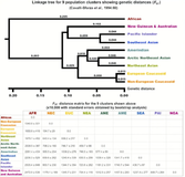Distances génétiques entre 9 catégories de populations.png