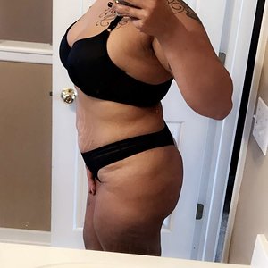 Sexy Latina mirror selfie in thong