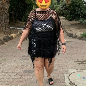 Hotwife in her new black QoS dress